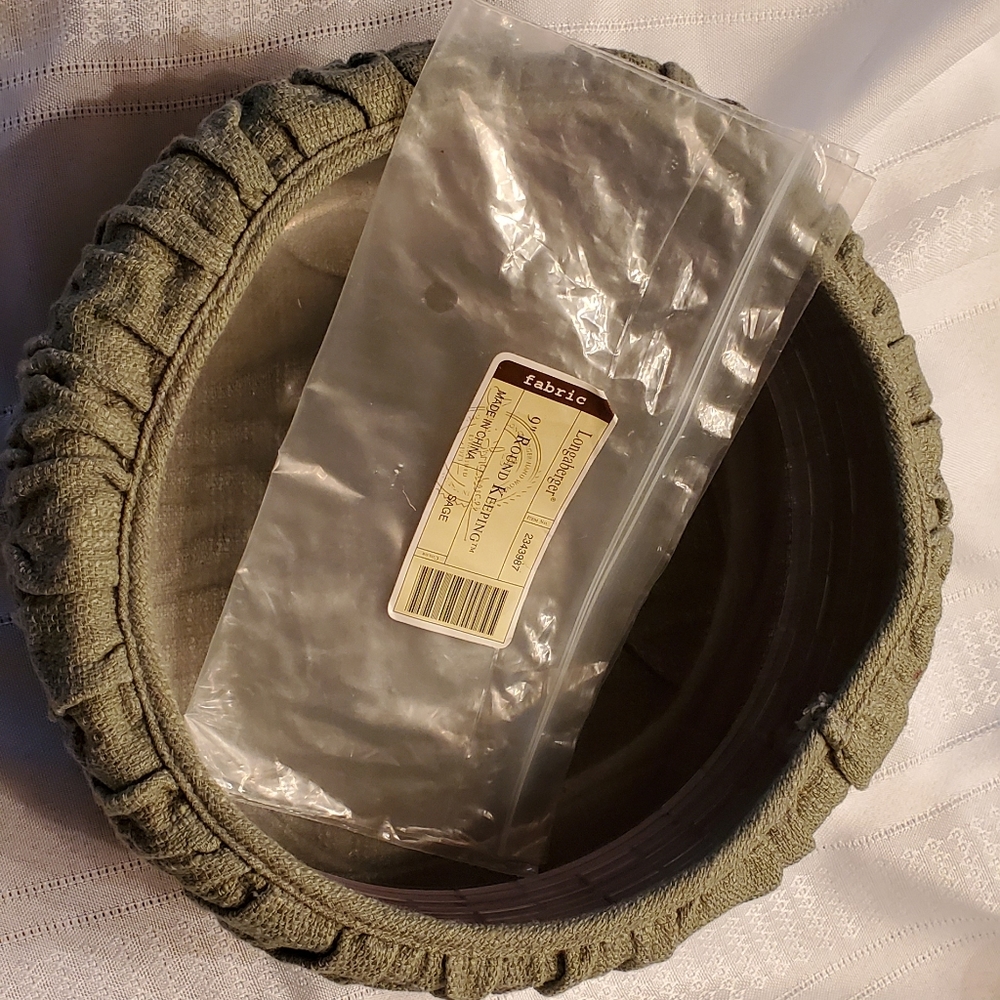 Longaberger Sage 9" Round Keeping Basket Fabric Liner